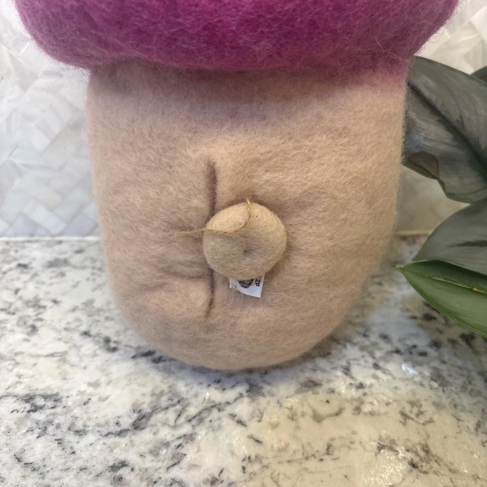 DZI Handmade Needle Felted Wool Bird Fairy House Magic Mushroom Woodland‎ Decor